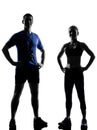 Couple woman man exercising workout Royalty Free Stock Photo