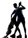 Couple woman man exercising workout Royalty Free Stock Photo