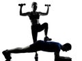 Couple woman man exercising workout Royalty Free Stock Photo