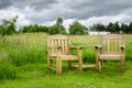 Couple of Wooden Chairs Outdoor