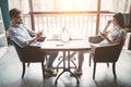 Couple working in cafe Royalty Free Stock Photo