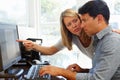 Couple working in home office Royalty Free Stock Photo