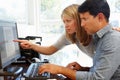 Couple working in home office Royalty Free Stock Photo