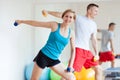 Couple working out with dumbbells Royalty Free Stock Photo