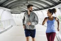 Couple working out together outdoors Royalty Free Stock Photo