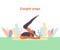 Couple yoga, practicing yoga together