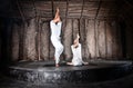 Couple yoga garudasana Royalty Free Stock Photo