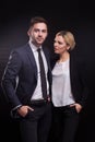 Picture of young couple of office workers standing Royalty Free Stock Photo