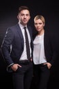 Picture of young couple of office workers standing Royalty Free Stock Photo