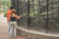 An couple of young lovers enjoying a trip to a zoo in Mexico Cit