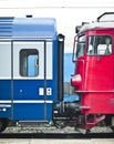 Coupled train cars Royalty Free Stock Photo