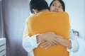 Couples asian people hugging in lovely and romantic moment togethe,Valentine day concept,First date