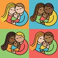 Couples With Babies Royalty Free Stock Photo