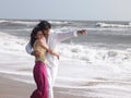 Couples in the beach Royalty Free Stock Photo