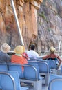 Couples in a cruise boat at the river in Katherine Gorge,Australia Royalty Free Stock Photo