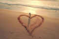 Couples Creating HeartShaped Sand Art on