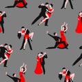 Couples dancing latin american romantic couples seamless pattern Royalty Free Stock Photo