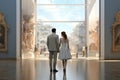 Couples Exploring Art Galleries and Museums on Royalty Free Stock Photo