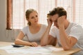 Couples with financial problems Being in a stressful mood and finding a solution for family financial problems Royalty Free Stock Photo