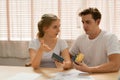 Couples with financial problems Being in a stressful mood and finding a solution for family financial problems Royalty Free Stock Photo