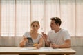 Couples with financial problems Being in a stressful mood and finding a solution for family financial problems Royalty Free Stock Photo