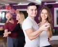 Couples having dancing class Royalty Free Stock Photo