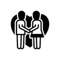 Black solid icon for Couples, love and dating Royalty Free Stock Photo