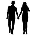 Couples man and woman silhouettes on a white background Royalty Free Stock Photo
