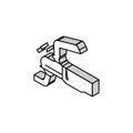 coupling trailer with car isometric icon vector illustration