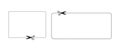 Coupon Border Rectangle Dotted Line with Scissors for Cutting Design. Royalty Free Stock Photo