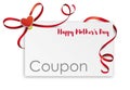 Coupon Card Red Ribbon Bow Mothersday