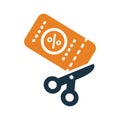 Coupon, code, discount icon. Simple color vector Royalty Free Stock Photo