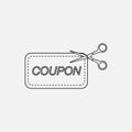 Coupon cut icon. Discount Coupon Icon. Vector simple modern icon design illustration Royalty Free Stock Photo