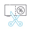 coupon descount line icon, outline symbol, vector illustration, concept sign