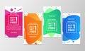 Coupon discount buy one get one free sale banner set. Modern liquid design template colorful special offer. Can use for social