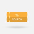 Coupon flaticon vivid color backgrounds. Discount Coupon Icon. Vector simple modern icon design illustration