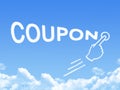 Coupon message cloud shape Royalty Free Stock Photo
