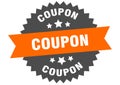 coupon sign. coupon round isolated ribbon label. Royalty Free Stock Photo