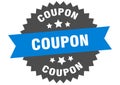 coupon sign. coupon round isolated ribbon label. Royalty Free Stock Photo