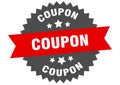 coupon sign. coupon round isolated ribbon label.