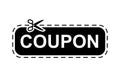 Coupon scissors cut template. Coupon dashed line square, rectangle templates Ã¢â¬â vector