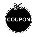 Coupon scissors cut template. Coupon dashed line circle templates Ã¢â¬â vector