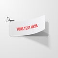 Coupon with Scissors Sign Vector illustration Royalty Free Stock Photo