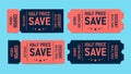 Coupon Set Red and Blue Royalty Free Stock Photo