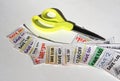 Coupons and scissors Royalty Free Stock Photo