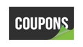 COUPONS text written on black green sticker