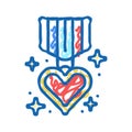 courage heart succes challenge icon doodle illustration