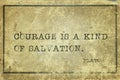 Courage is Plato Royalty Free Stock Photo