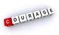 courage word block on white