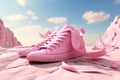 Courageous Steps Sneakers tied with pink laces